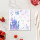 Serviette En Papier Wonderland Snowflakes Girl Neige Anniversaire (En situation)