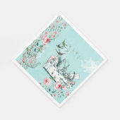 Serviette En Papier Wonderland Tea Party Aqua Pink Napkin (Coin)