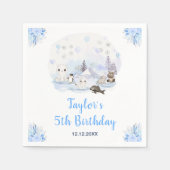 Serviette En Papier Wonderland Winter Animaux arctiques Anniversaire (Devant)