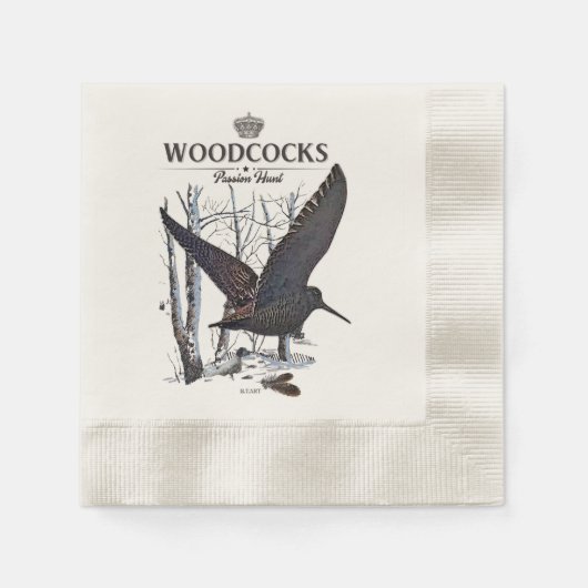 Serviette En Papier Woodcocks - Chasse à la passion (Devant)