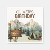 Serviette En Papier Woodland Adventure Camping Anniversaire serviettes (Devant)