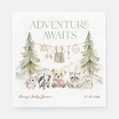 Serviette En Papier Woodland Adventure Oh Boy Baby Shower (Devant)