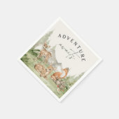 Serviette En Papier Woodland Animals Adventure Await Baby shower (Coin)