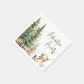 Serviette En Papier Woodland Animals Adventure Await Baby shower (Coin)