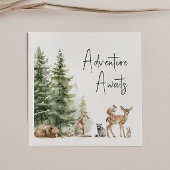 Serviette En Papier Woodland Animals Adventure Await Baby shower