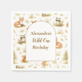 Serviette En Papier Woodland Animals Wild One Birthday (Devant)