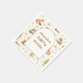 Serviette En Papier Woodland Animals Wild One Birthday (Coin)