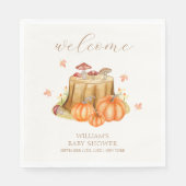 Serviette En Papier Woodland Automne Citrouille Baby shower champignon (Devant)