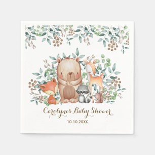 Serviette En Papier Woodland Baby Animaux Whimsical Forest Party