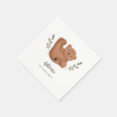 Serviette En Papier Woodland Bear Thème Garçon fête d'anniversaire (Coin)