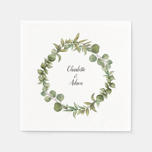 Serviette En Papier Woodland Eucalyptus Mariage de verdure (Devant)