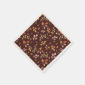 Serviette En Papier Woodland Feuilles Automne Thème Neutral foncé (Coin)