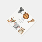Serviette En Papier Woodland Forest Animals Baby Shower (Coin)