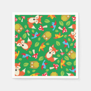 Serviette En Papier Woodland Fox mignonne Anniversaire de enfant Party