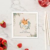 Serviette En Papier Woodland Fox mignonne Baby shower pour garçon (En situation)
