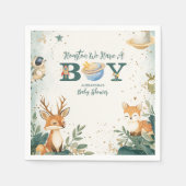 Serviette En Papier Woodland Houston Nous Avons Un Garçon De L'Espace  (Devant)