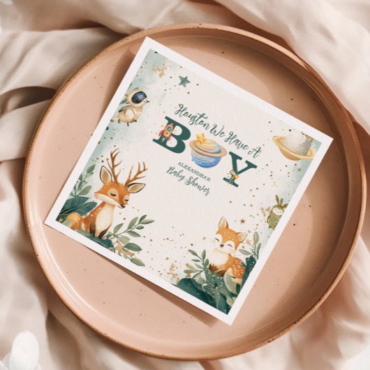 Serviette En Papier Woodland Houston Nous Avons Un Garçon De L'Espace 