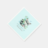 Serviette En Papier Woodland Raccoon Aqua (Coin)