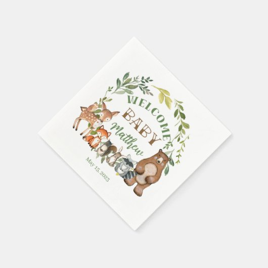 Serviette En Papier Woodland Themed Paper Party Napkins (Coin)