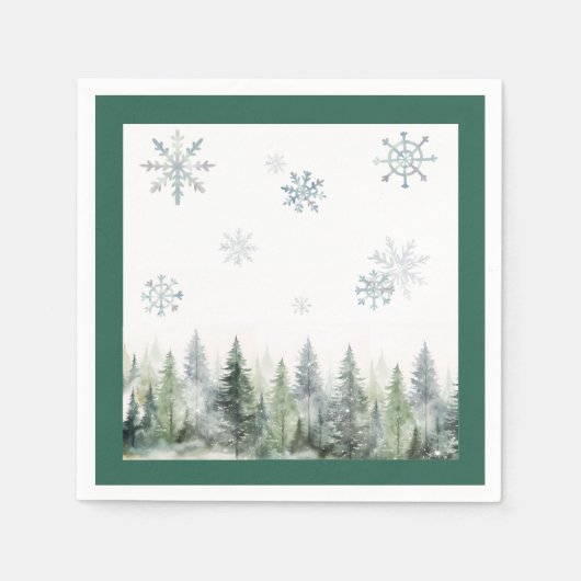 Serviette En Papier Woodland Winter ONE derland Papier Napkin (Devant)