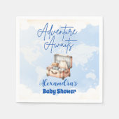 Serviette En Papier World Map Adventure AwaitBaby Shower (Devant)