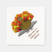 Serviette En Papier Worried Turkey Thanksgiving (Devant)