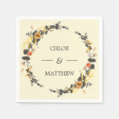 Serviette En Papier Wreath d'automne | Personnalisation moderne du Mar (Devant)