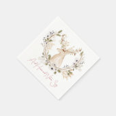 Serviette En Papier Wreath de cerfs d'hiver (Coin)