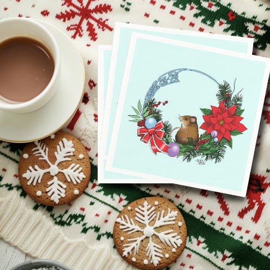 Serviette En Papier Wreath de la souris de Noël