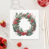 Serviette En Papier Wreath de Noël (En situation)