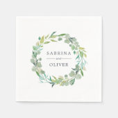 Serviette En Papier Wreath d'Eucalyptus | Botanique Mariage personnali (Devant)
