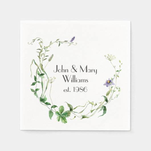 Serviette En Papier Wreath Fleur sauvage (Devant)