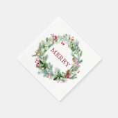 Serviette En Papier Wreath hiver Joyeux papier (Coin)