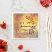 Serviette En Papier Wreath Of DoodFeuilles and Berries Thanksgiving (En situation)