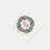 Serviette En Papier Wreath 'Tis Season Monogramme (Coin)