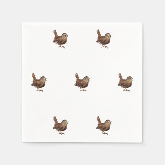 Serviette En Papier Wren Bird chante bruyante et belle chanson (Devant)