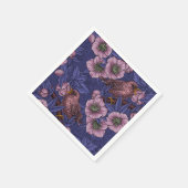 Serviette En Papier Wren et hellebore, violet et rose (Coin)
