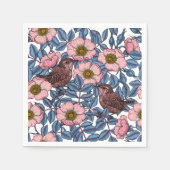 Serviette En Papier Wrens en rose (Devant)