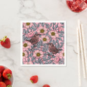 Serviette En Papier Wrens en rose (En situation)