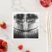 Serviette En Papier X-Ray Teeth Bouche sourire noir et blanc (En situation)