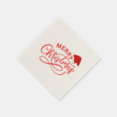 Serviette En Papier Xmas élégant calligraphie texte santa chapeauté (Coin)