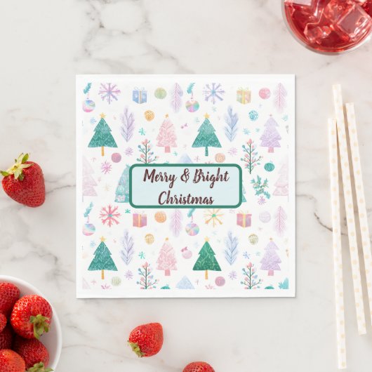 Serviette En Papier Xmas Paper Napkins Whimsical Holiday Dinner Table (En situation)