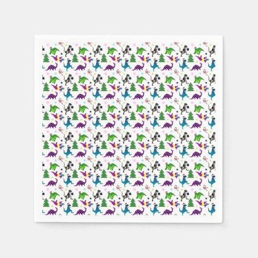 Serviette En Papier Xmasaures (Devant)