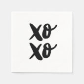Serviette En Papier XO XO La Saint Valentin embrasse et embrasse. Blac (Devant)
