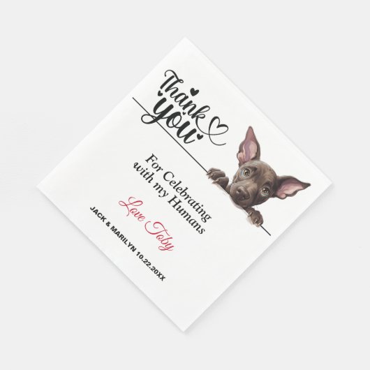 Serviette En Papier Xoloitzcuinti Peeking Chien Papier serviettes (Coin)