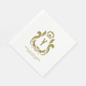 Serviette En Papier Y Crête d'or initiale (Coin)