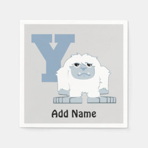 Serviette En Papier Y est pour Yeti Cute Cartoon Yeti Monster