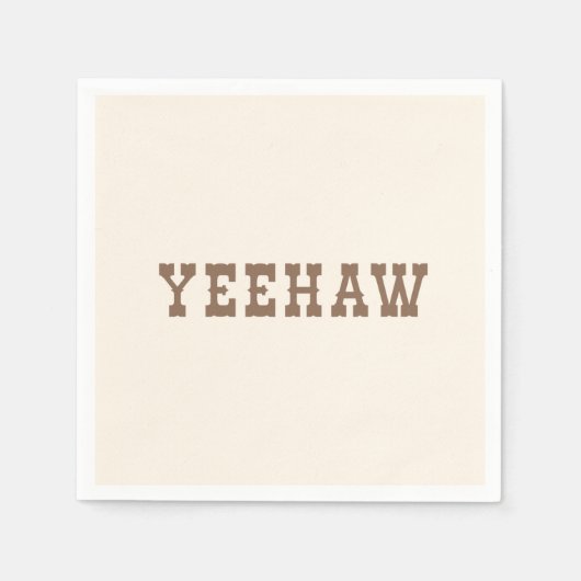 Serviette En Papier Yeehaw Mon premier Rodéo Anniversaire Plaque Neutr (Devant)