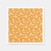 Serviette En Papier Yellow Christmas snowflakes deer pattern (Devant)
