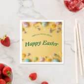 Serviette En Papier Yellow colorful  Easter BRUNCH & HUNT (En situation)